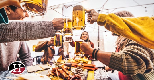 friends drinking at brunch
